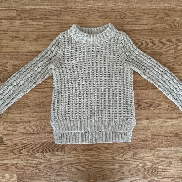 Field Flower Loose Waffle Knit Oatmeal Pullover Sweater Sz XS Anthropologie - Picture 2 of 6